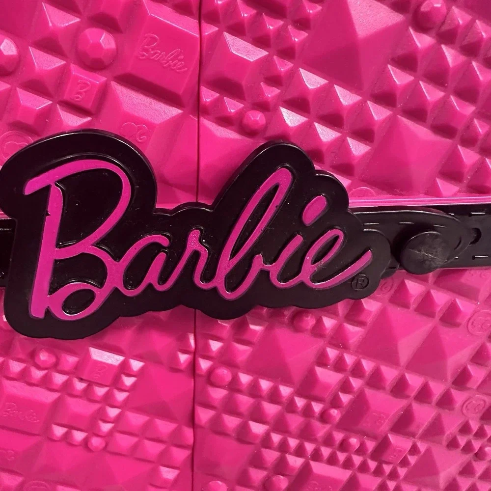 Mattel Barbie Pink Wardrobe Closet‎ Storage Carrying Case 2011 With Extras
